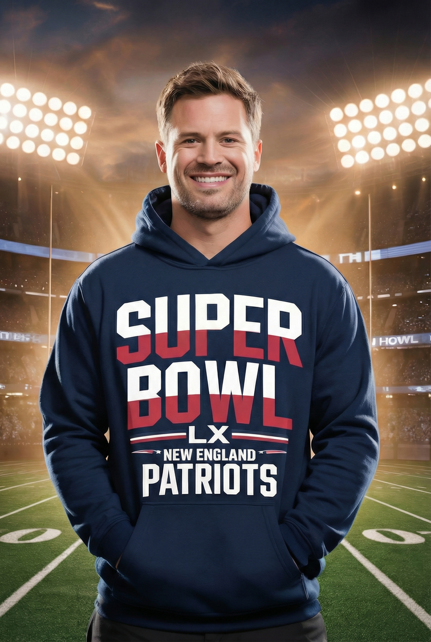 New England Patriots Super Bowl Hoodie Blue