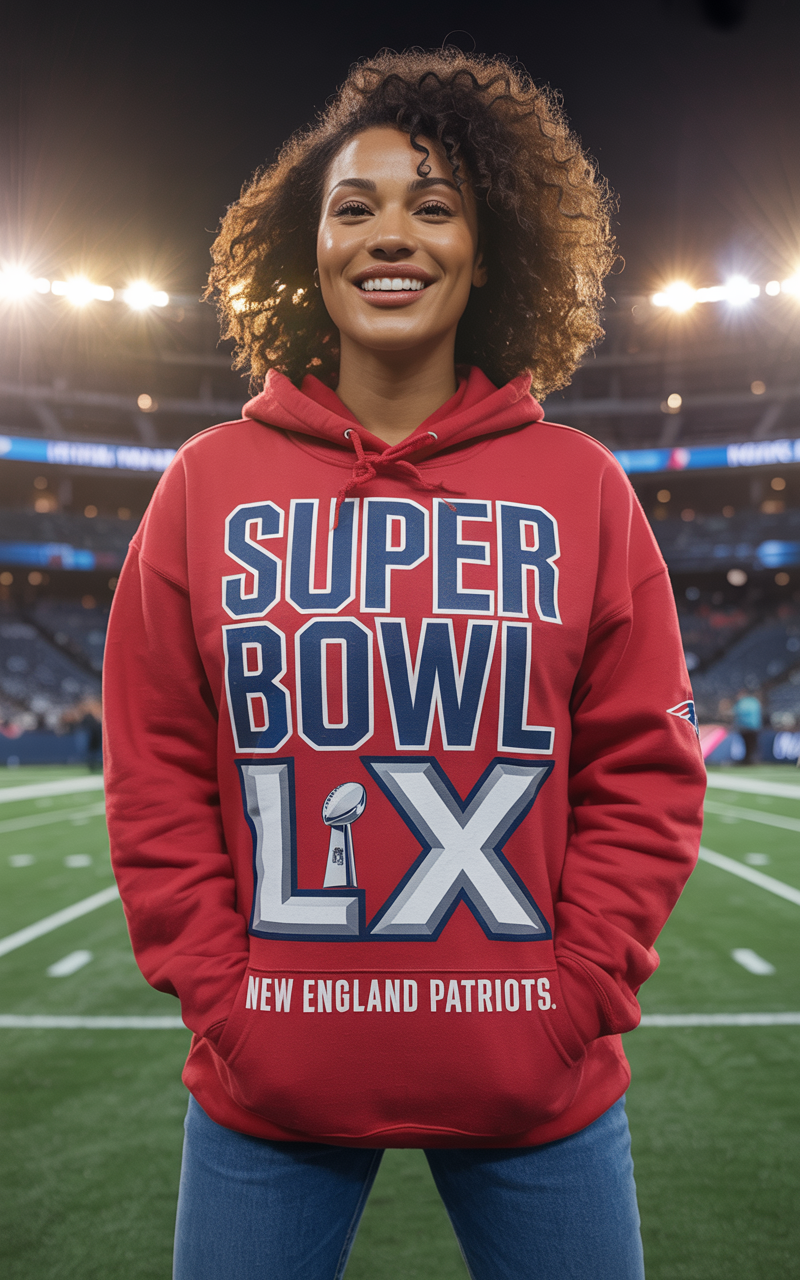 New England Patriots Super Bowl Hoodie Red #2