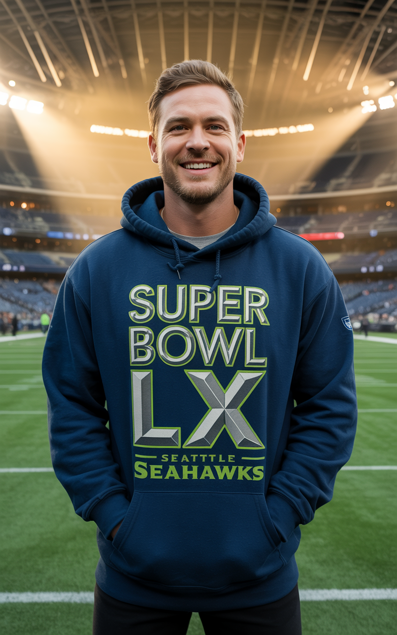 Seattle Seahawks Super Bowl LX Blue Hoodie