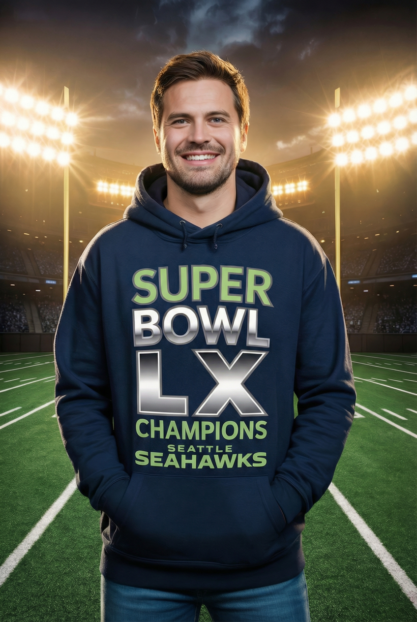 Seattle Seahawks Super Bowl LX Dark Blue Hoodie #4