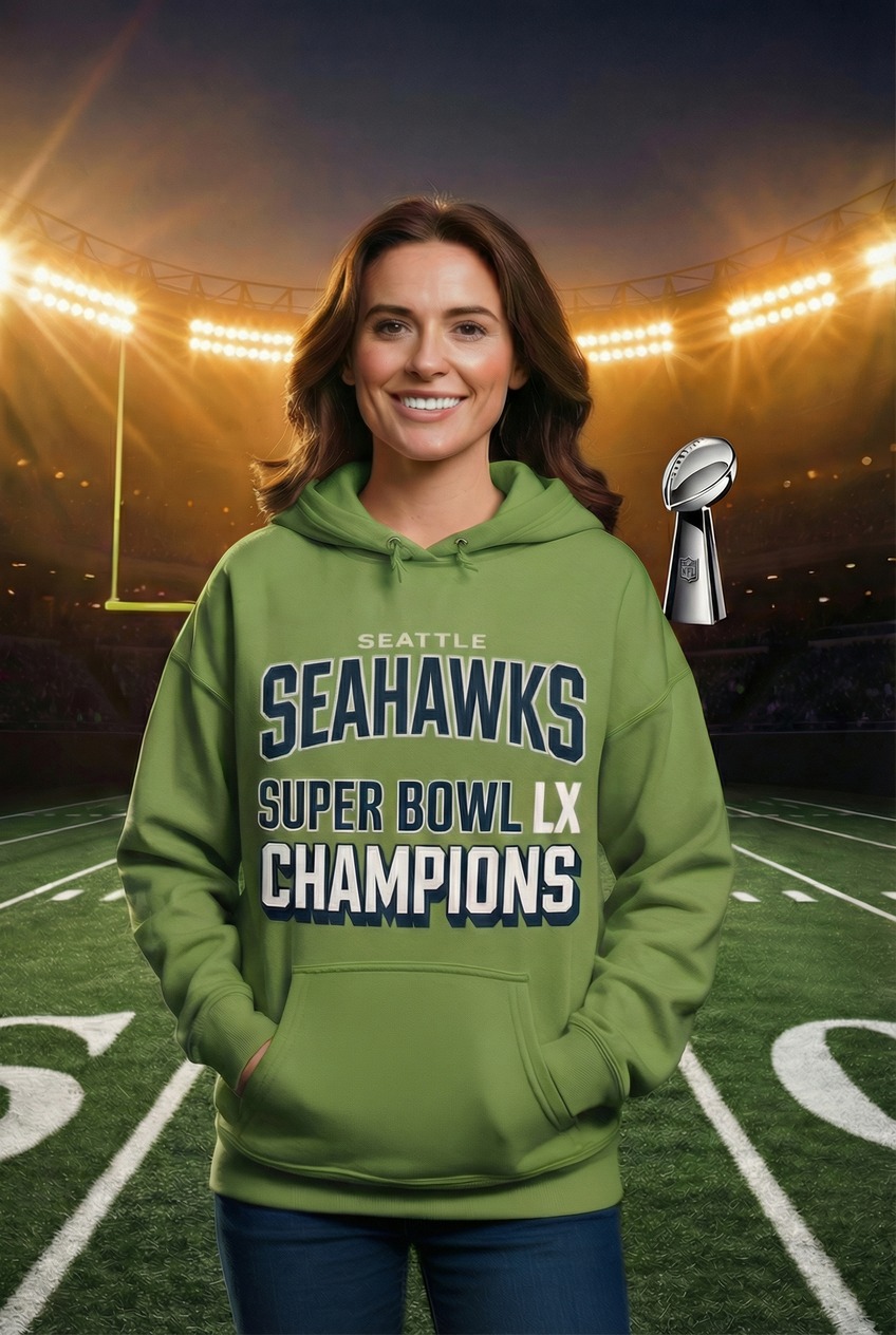 Seattle Seahawks Super Bowl LX Green Hoodie